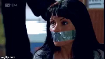 Girl Gagged In Black Duct Tape