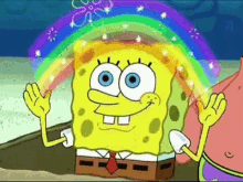 Image result for Spongebob rainbow gif