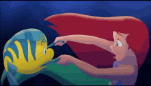 Image result for ariel talking to flounder gif