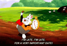 Image result for i'm late rabbit gif