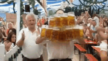 27 Mugs Of Beer GIF - Beer German Celebrate GIFs