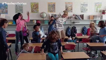 GIF of students going crazy in classroom