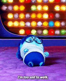 Image result for sadness movie blue inside out gif