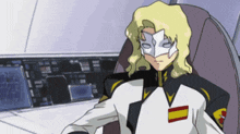 a cartoon character wearing a mask and a badge that says ' a ' on it