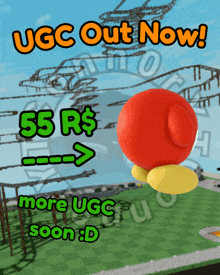 an advertisement for a game that says ugg out now 55 r $ more ugg soon : d