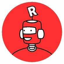 robot letter r smiling bot automation
