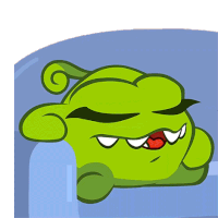 Sleeping Om Nelle Sticker - Sleeping Om Nelle Om Nom And Cut The Rope Stickers