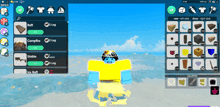a screenshot of a video game shows a raft and campfire