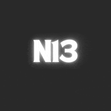 a black background with the letters n13 glowing
