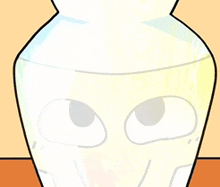 a cartoon drawing of a glass with a face on it