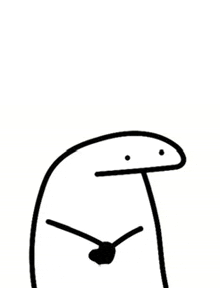 a black and white drawing of a cartoon character with a heart in his mouth .