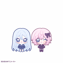 a cartoon of two girls with the letters gif on the bottom