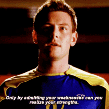 Cory Monteith Admitting Your Weaknesses GIF - Cory Monteith Admitting Your Weaknesses You Can Realize You Strength GIFs