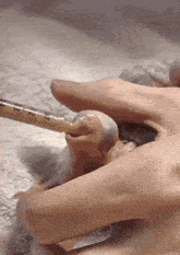 a person is holding a syringe that has the number 22 on it