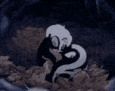 a cartoon of a skunk with the words good night written below it
