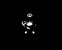 a black and white drawing of mario 's face with a m on his hat .