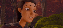 a close up of a cartoon character making a surprised face .