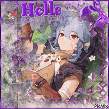 a picture of a anime character with the words hello how 's it going