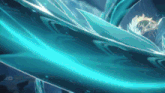 a blue background with a few white lines