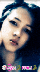 a picture of a girl with the name frili on the bottom