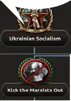 a speech bubble that says ukrainian socialism and kick the marxists out