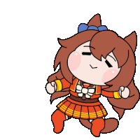 a cartoon drawing of a girl with a bow on her ear