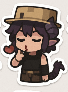 a cartoon drawing of a person with a hat on