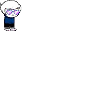 a pixel art drawing of a boy wearing heart shaped sunglasses .