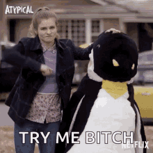 Penguin Stab GIF - Penguin Stab Cutting Throat GIFs