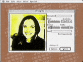a computer screen shows a woman 's face and says xlmaginet