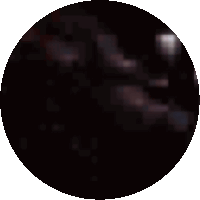 a pixelated image of a black circle with a white border on a white background