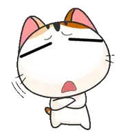 a cartoon cat with his arms crossed and a surprised look on his face