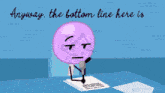 a cartoon character is sitting at a desk with the words one of thes written above him