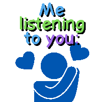 Nonverbal Communication Me Listening To You Sticker - Nonverbal Communication Me Listening To You Listening Stickers