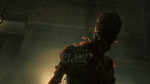 a blurred image of a monster with the word bling on the bottom