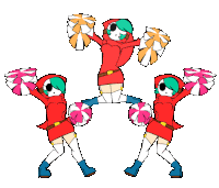 a group of cheerleaders are standing next to each other