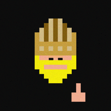 a pixel art of a man with a beard giving a thumbs up