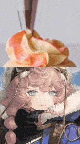 a close up of a girl 's face next to a picture of a cupcake