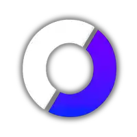 a white circle with a blue circle in the center