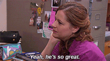 The Office Pam Beesly GIF - The Office Pam Beesly Yeah Hes So Great GIFs
