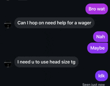 a screenshot of a text message between two people