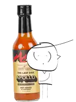 a drawing of a bottle of hot sauce that says apollo on it