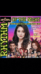 a poster for rhythm of the night shows a woman