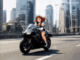 a picture of a girl riding a motorcycle has pixverse.ai written on the bottom