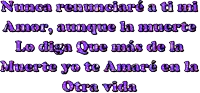 a purple text that says nunca renunciare a ti mi amor aunque la muerte