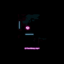 a neon sign that looks like a spider is on a dark background .