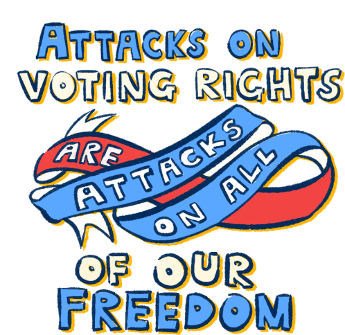 Attacks On Voting Rights Attacks On All Of Our Freedom Sticker - Attacks On Voting Rights Attacks On All Of Our Freedom Freedom Freedom To Vote Stickers