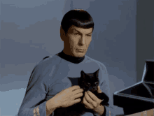 spock star trek serious leonard nimoy cat
