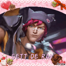 a picture of sett de ray with a cat ear hat