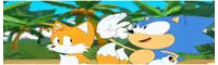 sonic the hedgehog and tails the fox are standing next to each other